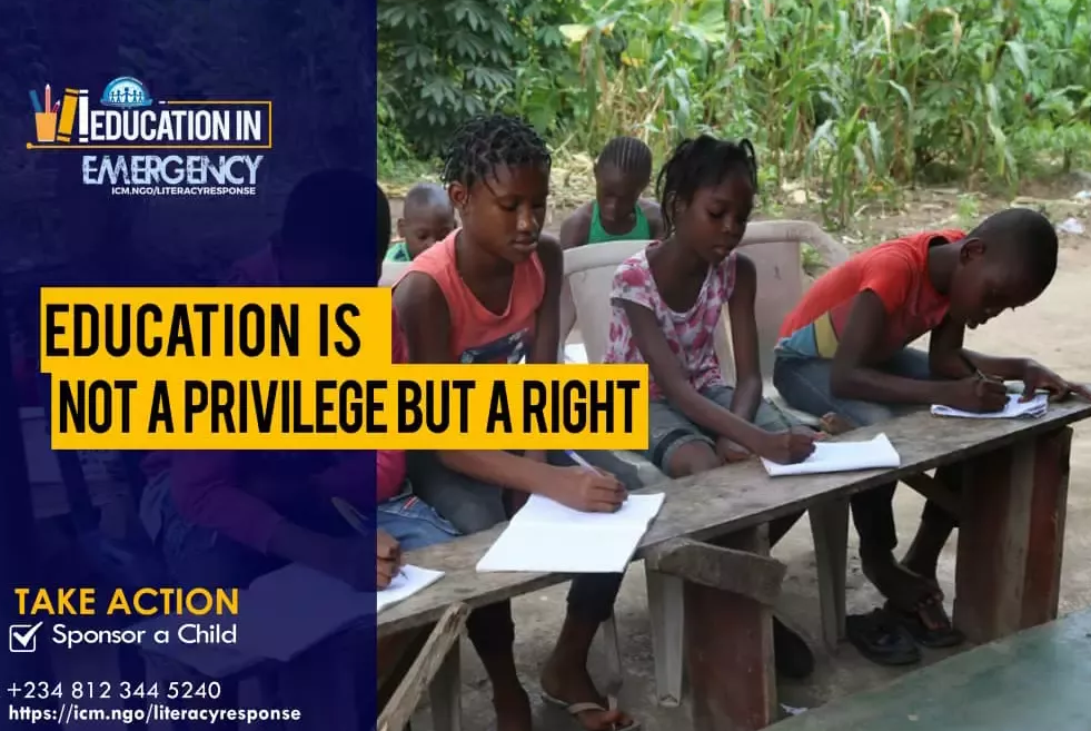 Education in Emergency initiative with Chris Oyakhilome Foundation International 