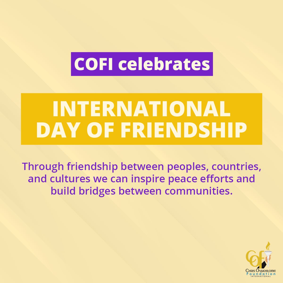 COFI Celebrates International Day of Friendship on the 30th of July