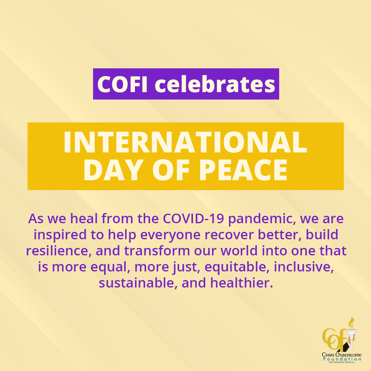 COFI Commemorates the International Day of Peace