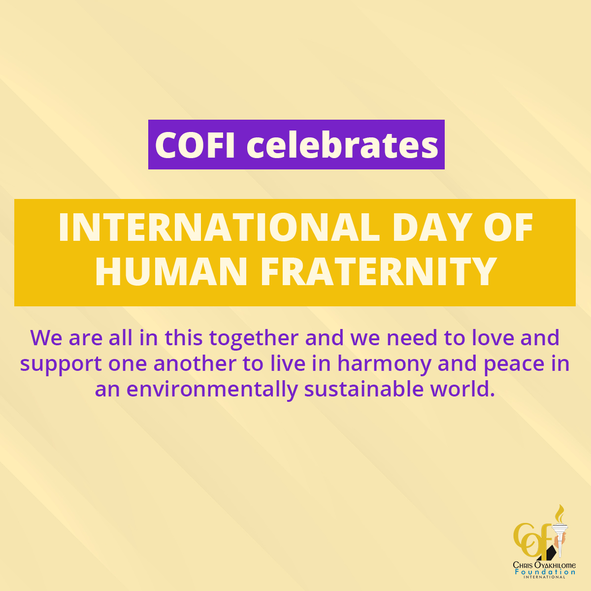 COFI Commemorates International Day Of Human Fraternity