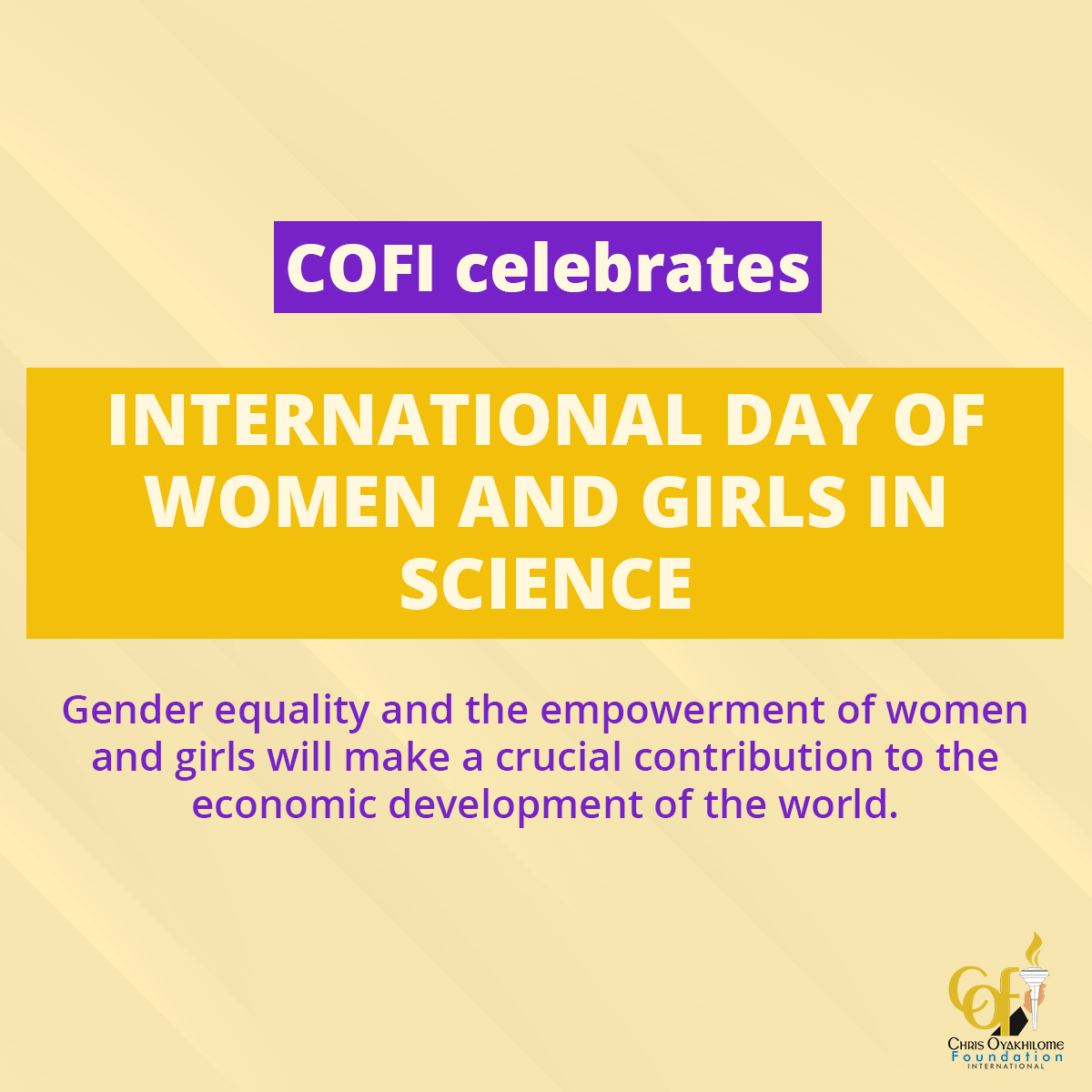 COFI Celebrates Women and Girls on International Day – Chris Oyakhilome  Foundation International (COFI)