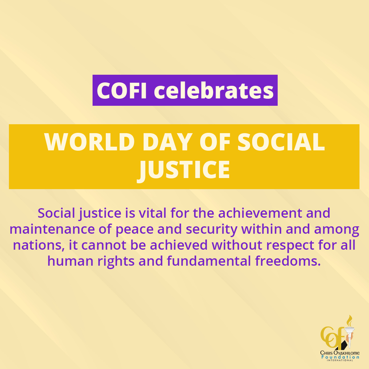COFI Commemorates World Day of Social Justice